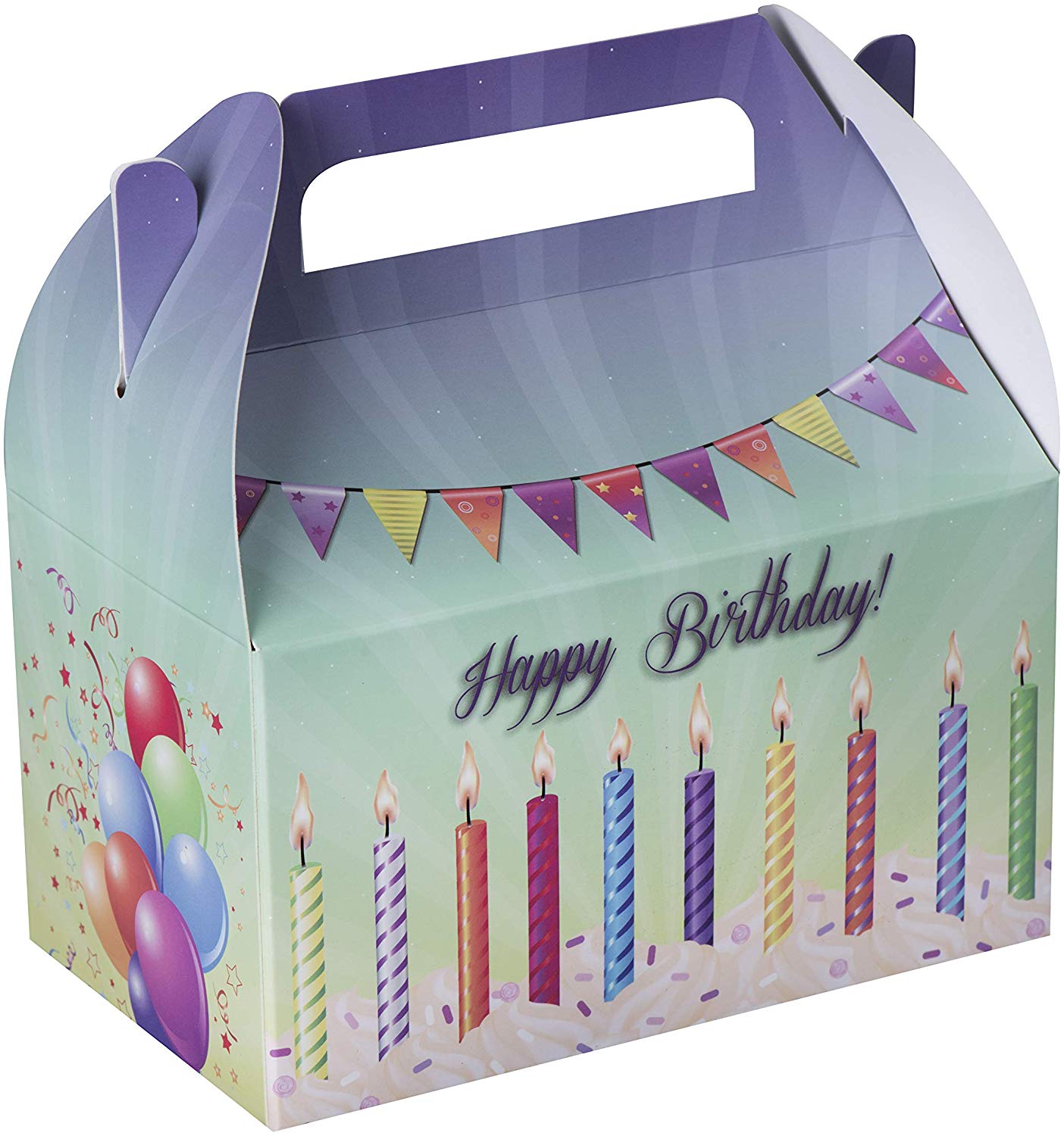 Paper Treat Boxes 10 Pack 6.25" X 3.75" X 3.5" Happy Birthday